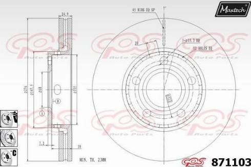 Maxtech 871103.6880 - Kočioni disk www.molydon.hr