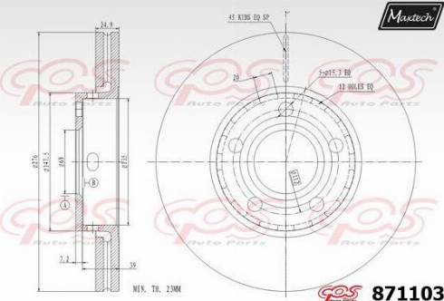 Maxtech 871103.0000 - Kočioni disk www.molydon.hr