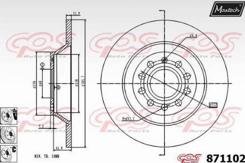 Maxtech 871102.6880 - Kočioni disk www.molydon.hr