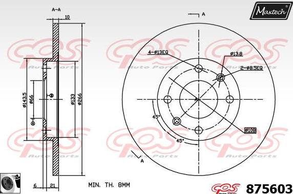 Maxtech 871107 - Kočioni disk www.molydon.hr