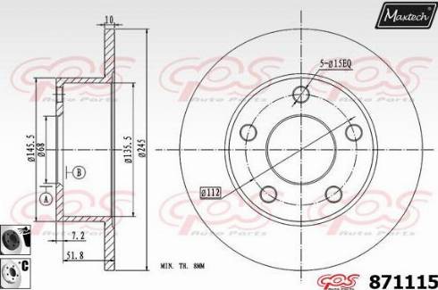 Maxtech 871115.6060 - Kočioni disk www.molydon.hr