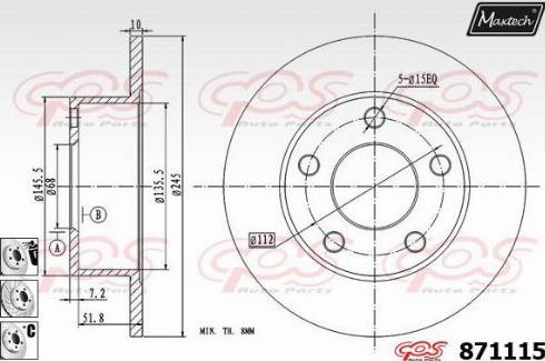 Maxtech 871115.6880 - Kočioni disk www.molydon.hr