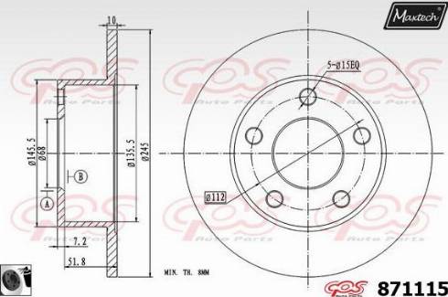 Maxtech 871115.0060 - Kočioni disk www.molydon.hr