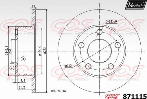 Maxtech 871115.0000 - Kočioni disk www.molydon.hr