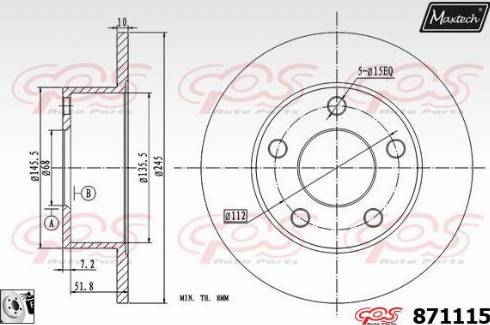 Maxtech 871115.0080 - Kočioni disk www.molydon.hr