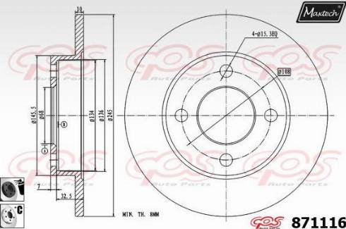 Maxtech 871116.6060 - Kočioni disk www.molydon.hr