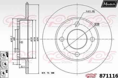 Maxtech 871116.6880 - Kočioni disk www.molydon.hr