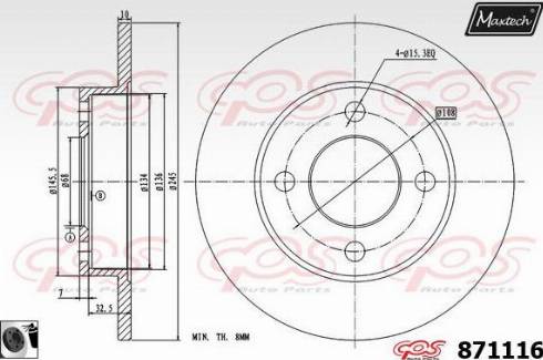 Maxtech 871116.0060 - Kočioni disk www.molydon.hr