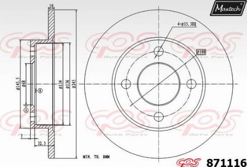 Maxtech 871116.0000 - Kočioni disk www.molydon.hr