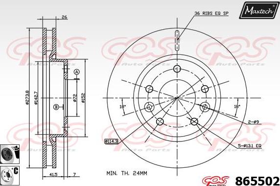 Maxtech 871116 - Kočioni disk www.molydon.hr