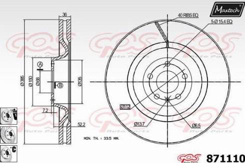 Maxtech 871110.6980 - Kočioni disk www.molydon.hr