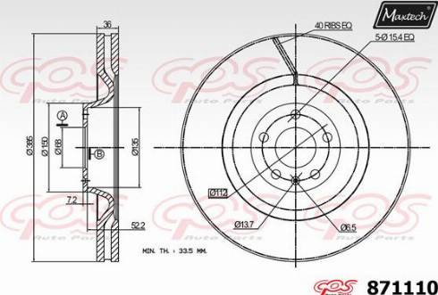 Maxtech 871110.0000 - Kočioni disk www.molydon.hr