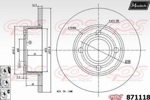 Maxtech 871118.6980 - Kočioni disk www.molydon.hr