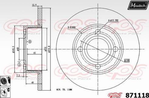 Maxtech 871118.6060 - Kočioni disk www.molydon.hr