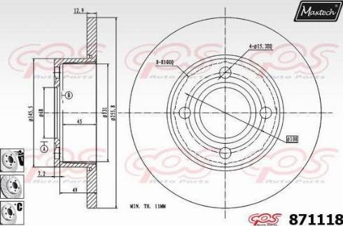 Maxtech 871118.6880 - Kočioni disk www.molydon.hr