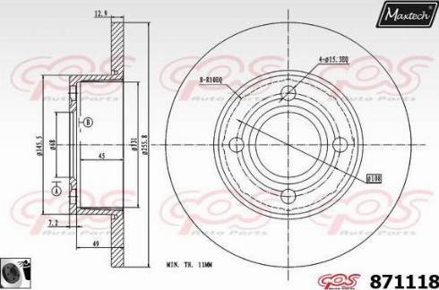 Maxtech 871118.0060 - Kočioni disk www.molydon.hr