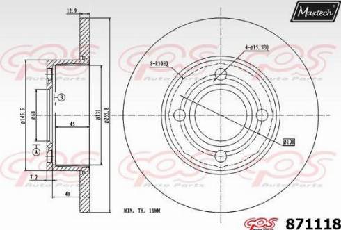 Maxtech 871118.0000 - Kočioni disk www.molydon.hr