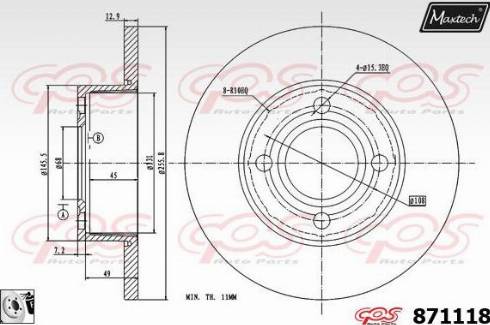 Maxtech 871118.0080 - Kočioni disk www.molydon.hr