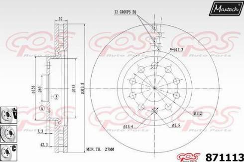 Maxtech 871113.6980 - Kočioni disk www.molydon.hr