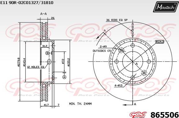 Maxtech 871113 - Kočioni disk www.molydon.hr