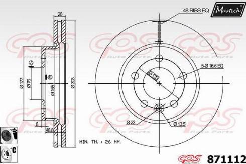 Maxtech 871112.6060 - Kočioni disk www.molydon.hr