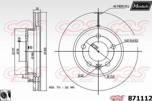 Maxtech 871112.0060 - Kočioni disk www.molydon.hr