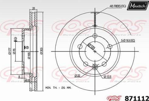 Maxtech 871112.0000 - Kočioni disk www.molydon.hr