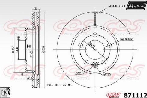 Maxtech 871112.0080 - Kočioni disk www.molydon.hr