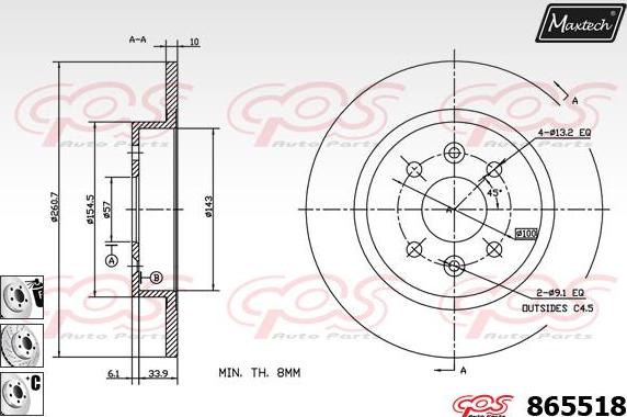 Maxtech 871112 - Kočioni disk www.molydon.hr