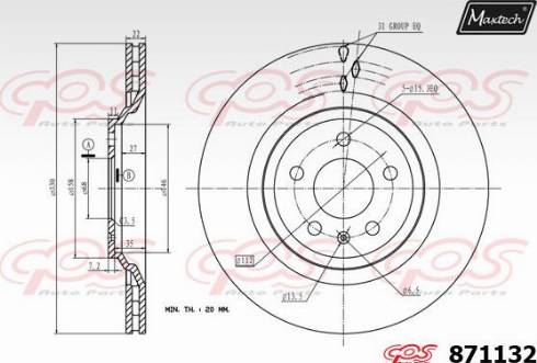 Maxtech 871132.0000 - Kočioni disk www.molydon.hr