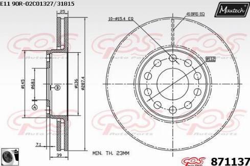 Maxtech 871137.0060 - Kočioni disk www.molydon.hr