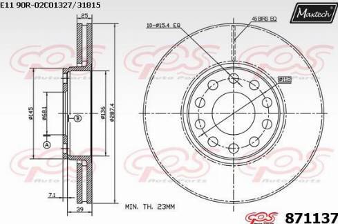 Maxtech 871137.0000 - Kočioni disk www.molydon.hr