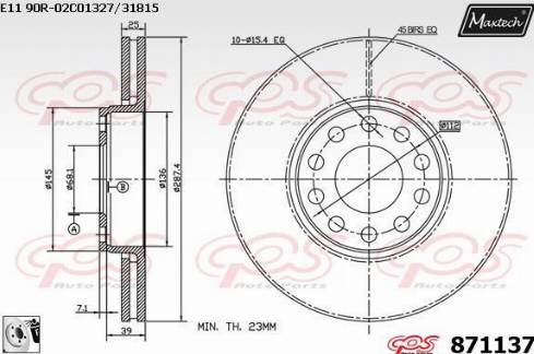 Maxtech 871137.0080 - Kočioni disk www.molydon.hr