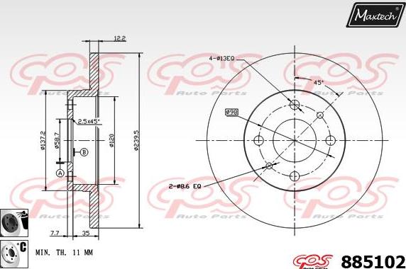 Maxtech 871128 - Kočioni disk www.molydon.hr