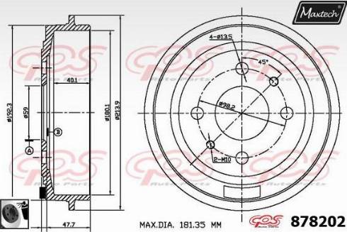 Maxtech 878202.0060 - Bubanj kočnica www.molydon.hr