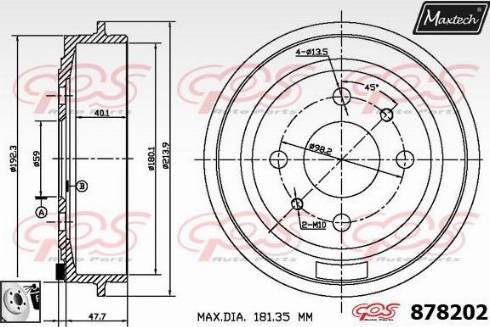 Maxtech 878202.0080 - Bubanj kočnica www.molydon.hr