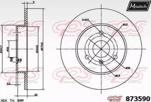 Maxtech 873590.6880 - Kočioni disk www.molydon.hr