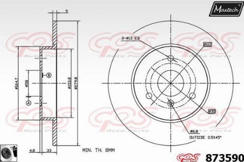 Maxtech 873590.0060 - Kočioni disk www.molydon.hr