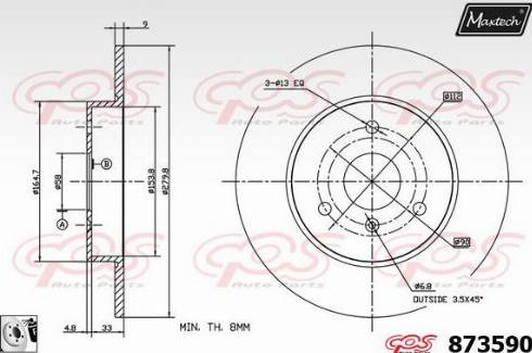 Maxtech 873590.0080 - Kočioni disk www.molydon.hr