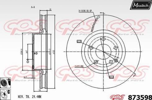 Maxtech 873598.6060 - Kočioni disk www.molydon.hr