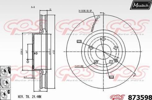 Maxtech 873598.6880 - Kočioni disk www.molydon.hr