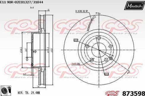 Maxtech 873598.0060 - Kočioni disk www.molydon.hr