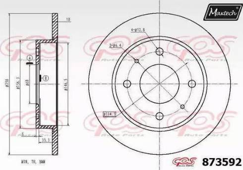 Maxtech 873592.0000 - Kočioni disk www.molydon.hr