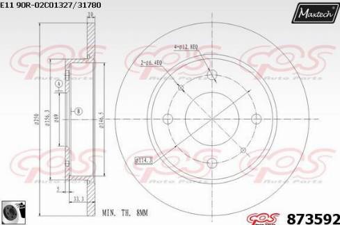 Maxtech 873592.0060 - Kočioni disk www.molydon.hr