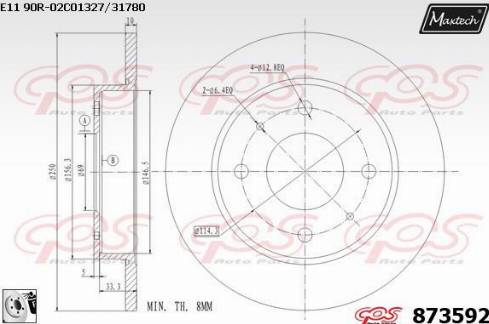 Maxtech 873592.0080 - Kočioni disk www.molydon.hr