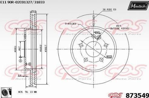 Maxtech 873549.0060 - Kočioni disk www.molydon.hr