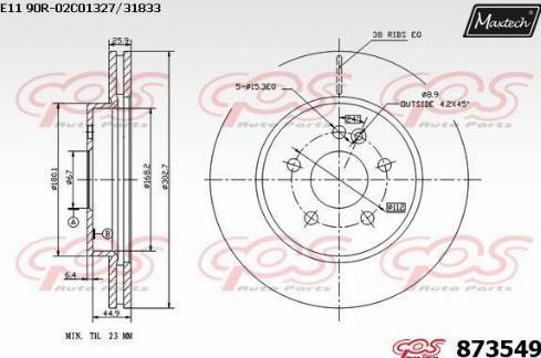 Maxtech 873549.0000 - Kočioni disk www.molydon.hr