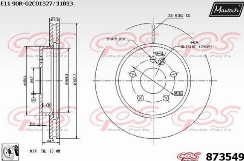 Maxtech 873549.0080 - Kočioni disk www.molydon.hr