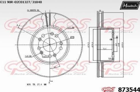 Maxtech 873544.0000 - Kočioni disk www.molydon.hr