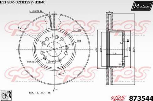 Maxtech 873544.0080 - Kočioni disk www.molydon.hr